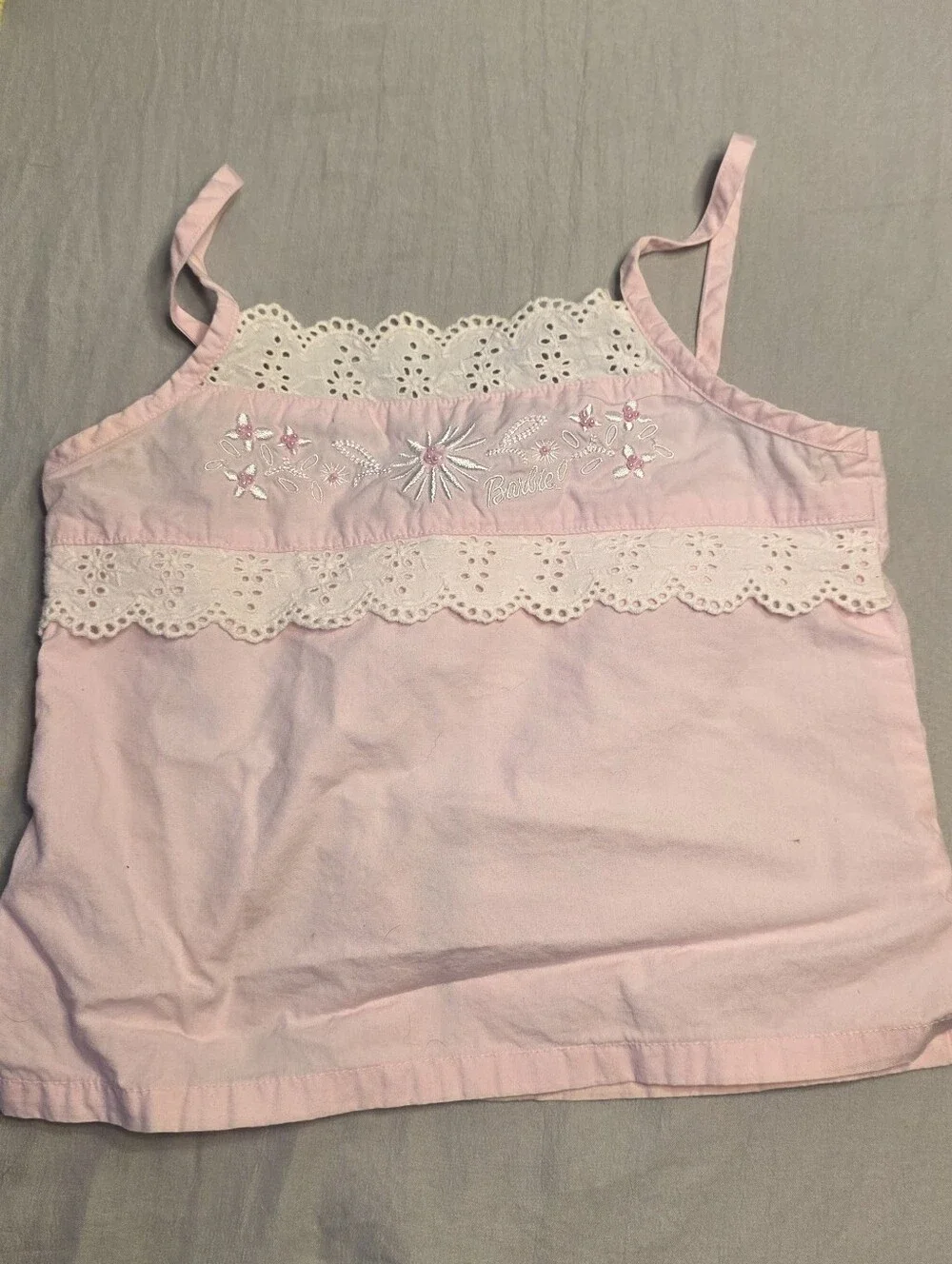 Barbie Vintage Light Pink Crochet Trim Tank